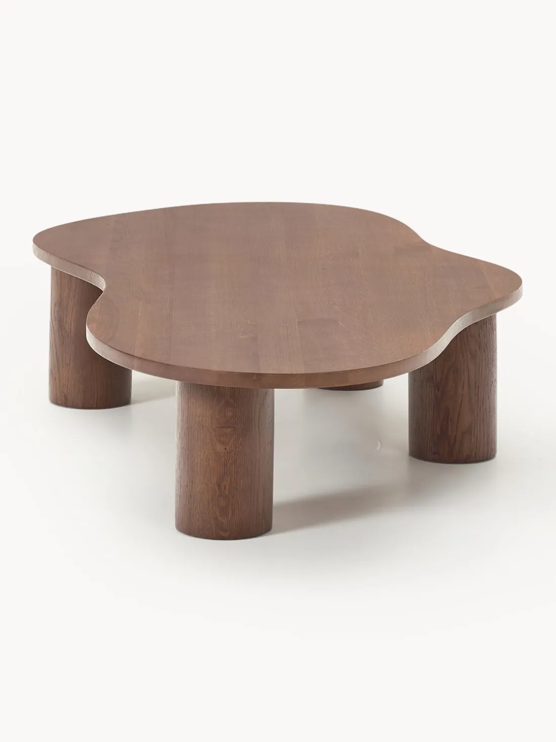 Mesa de centro grande de madera de roble con forma orgánica Didi