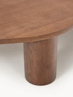 Mesa de centro grande de madera de roble con forma orgánica Didi