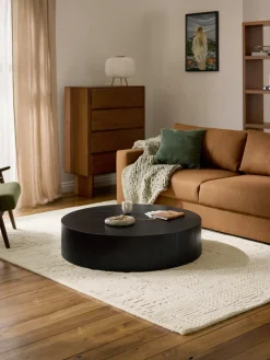 Mesa de centro grande redonda de madera Dan