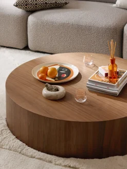 Mesa de centro grande redonda de madera Dan