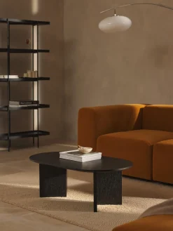 Mesa de centro ovalada de madera Toni