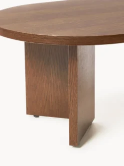 Mesa de centro ovalada de madera Toni