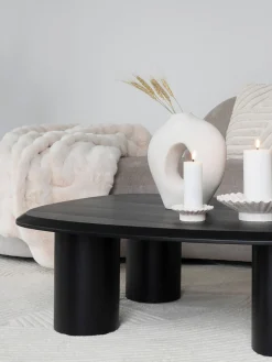 Mesa de centro ovalada de madera Tirano