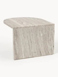 Mesa de centro ovalada de mármol Leander