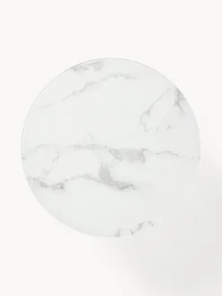 Mesa de centro redonda con tablero de vidrio en look mármol Antigua