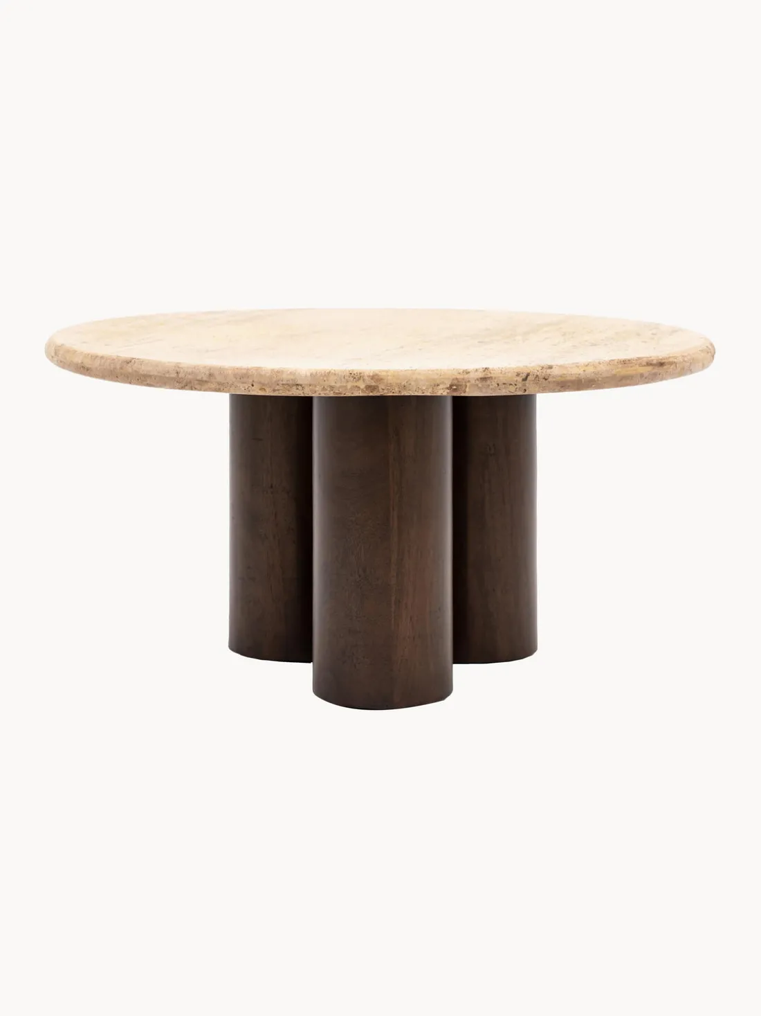 Mesa de centro redonda con tablero de travertino Trevi, Ø 75 cm