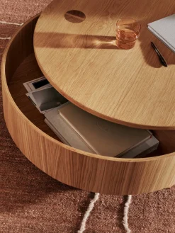 Mesa de centro redonda con espacio de almacenamiento Olles