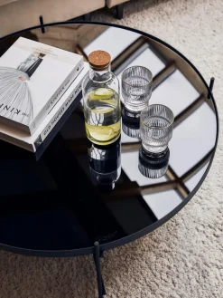 Mesa de centro redonda Cupid, tablero de vidrio extraíble