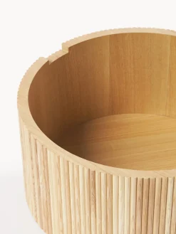 Mesa de centro redonda de madera Nele, con espacio de almacenamiento