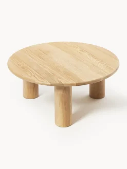 Mesa de centro redonda de madera de roble Didi