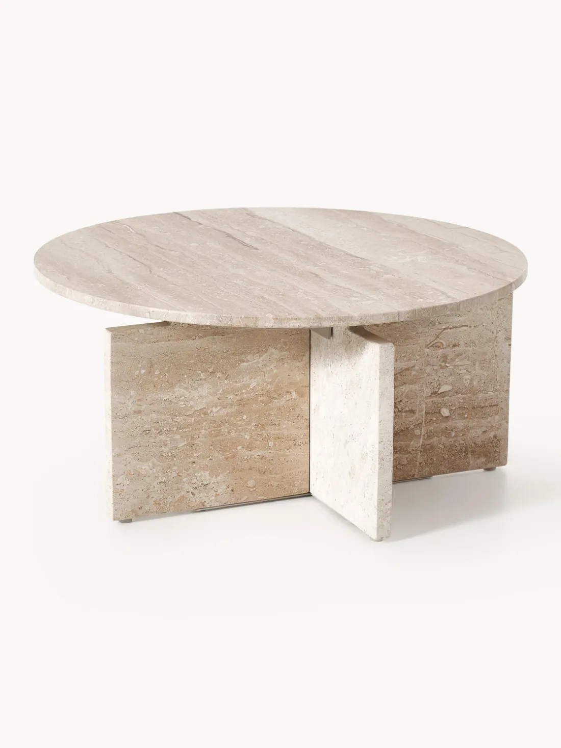 Mesa de centro redonda de travertino Marisa