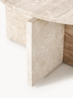 Mesa de centro redonda de travertino Marisa