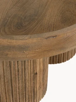 Mesa de centro redonda de madera de mango Dacca