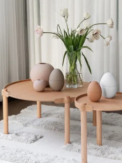 Mesa de centro redonda de madera de roble Woody