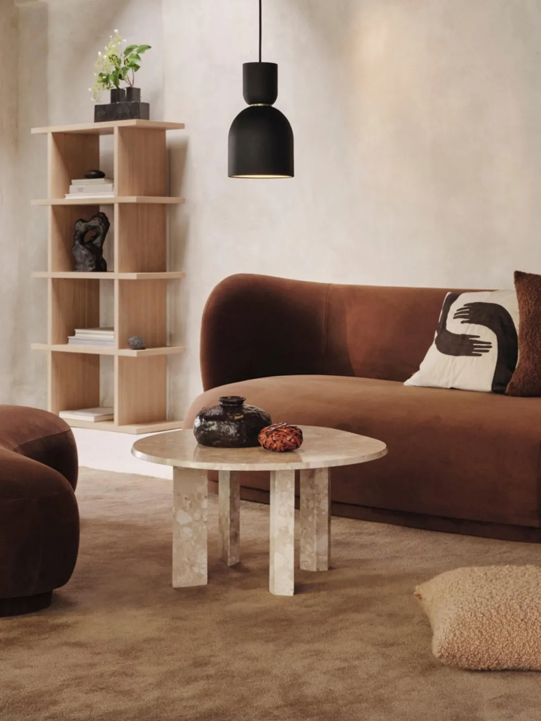 Mesa de centro redonda de mármol Taula