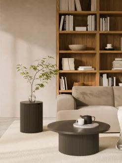 Mesa de centro redonda de madera Nele