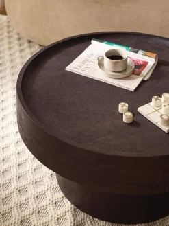 Mesa de centro redonda de madera de mango Benno