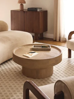 Mesa de centro redonda de madera de mango Benno