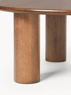 Mesa de centro redonda de madera de roble Didi