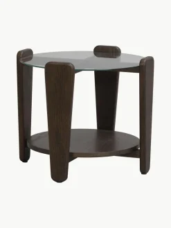 Mesa de centro redonda de madera de roble Arran