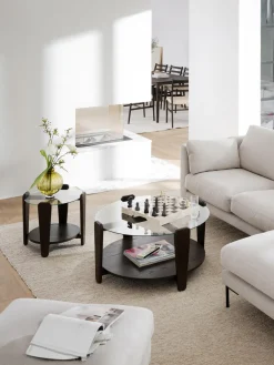 Mesa de centro redonda de madera de roble Arran