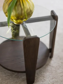 Mesa de centro redonda de madera de roble Arran