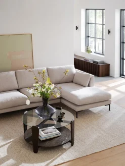 Mesa de centro redonda de madera de roble Arran