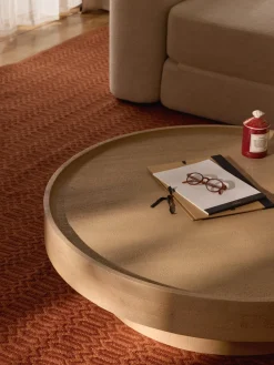 Mesa de centro redonda XL de madera de mango Benno