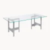 Mesa de comedor de vidrio y metal Lager, 200 x 90 cm