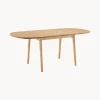Mesa de comedor extensible ovalada de madera de roble CH002, 90 - 188 x 90 cm