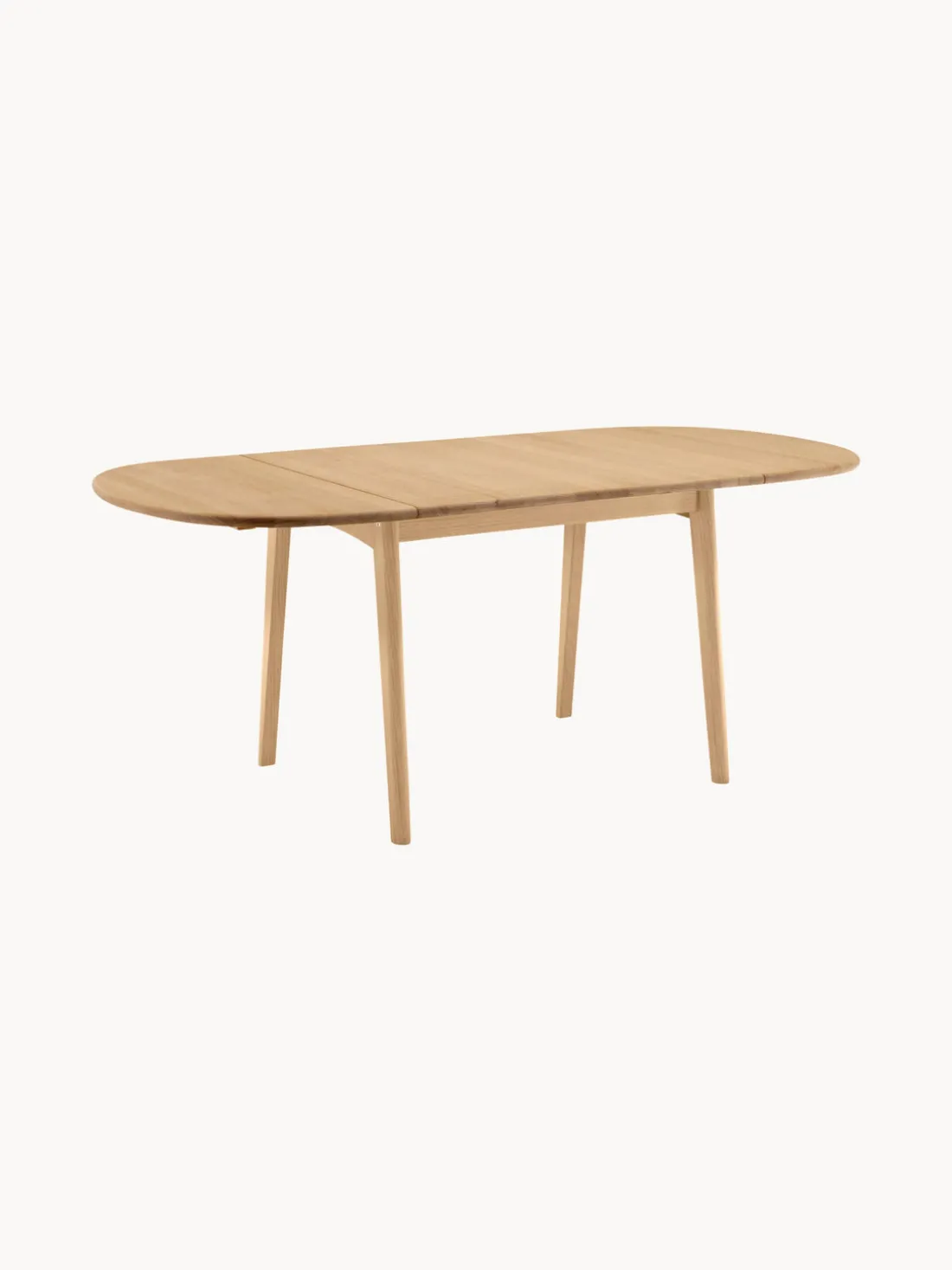 Mesa de comedor extensible ovalada de madera de roble CH002, 90 - 188 x 90 cm