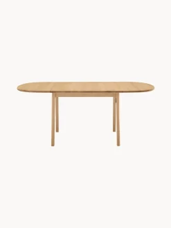Mesa de comedor extensible ovalada de madera de roble CH002, 90 - 188 x 90 cm