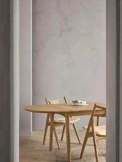 Mesa de comedor extensible ovalada de madera de roble CH002, 90 - 188 x 90 cm