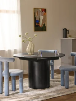 Mesa de comedor extensible acanalada Filo, 120 - 160 x 75 cm