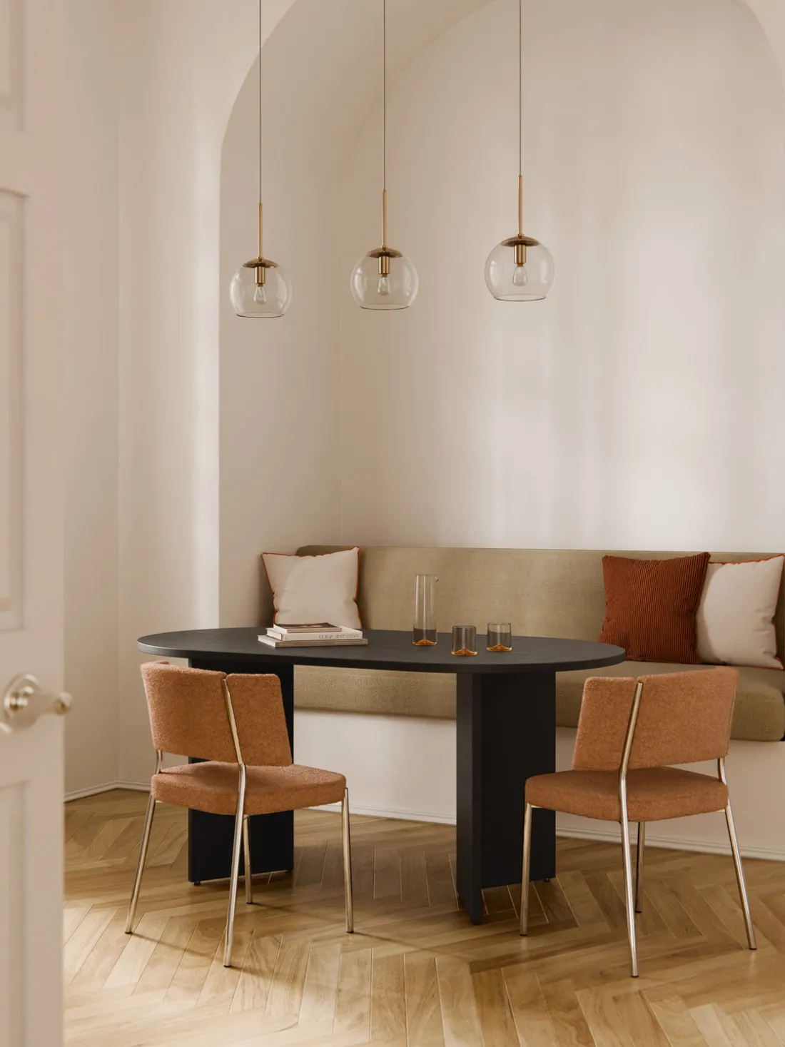 Mesa de comedor ovalada de madera Toni, 200 x 90 cm