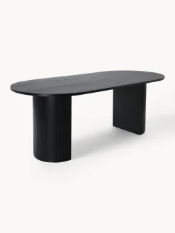Mesa de comedor ovalada de madera Bianca, 200 x 90 cm