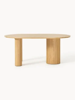 Mesa de comedor ovalada de madera de roble Dunia, tamaños diferentes