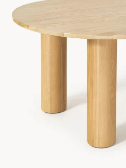 Mesa de comedor ovalada de madera de roble Dunia, tamaños diferentes