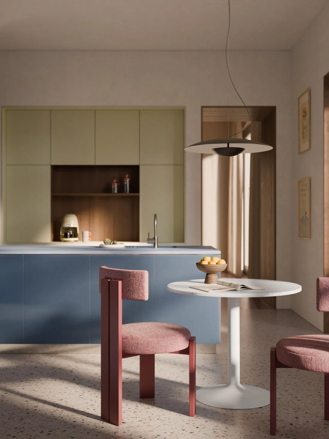 Mesa de comedor ovalada de mármol Miley, tamaños diferentes