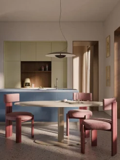 Mesa de comedor ovalada de mármol Miley, tamaños diferentes