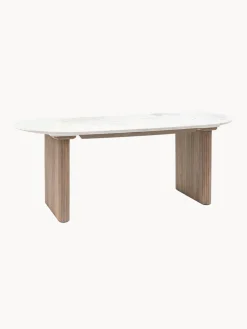 Mesa de comedor ovalada Marmo, 200 x 90 cm