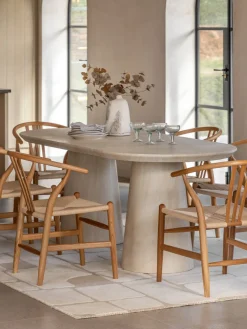 Mesa de comedor ovalada Pedra, 200 x 90 cm