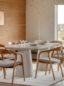 Mesa de comedor ovalada Pedra, 200 x 90 cm