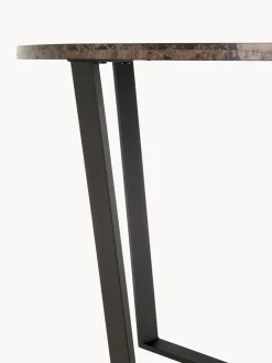 Mesa de comedor redonda Amble con tablero en look mármol, Ø 110 cm