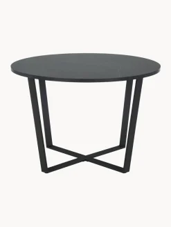 Mesa de comedor redonda Amble con tablero en look mármol, Ø 110 cm