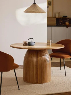 Mesa de comedor redonda con estructura estriada Nelly, tamaños diferentes