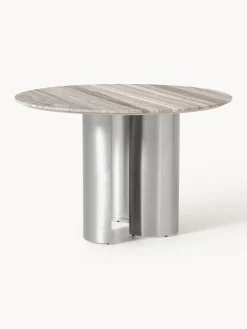 Mesa de comedor redonda con tablero de mármol Noam