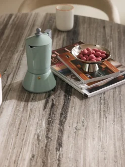 Mesa de comedor redonda con tablero de mármol Noam