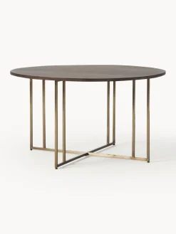 Mesa de comedor redonda de madera de mango Luca, tamaños diferentes