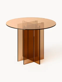 Mesa de comedor redonda de vidrio Anouk, tamaños diferentes